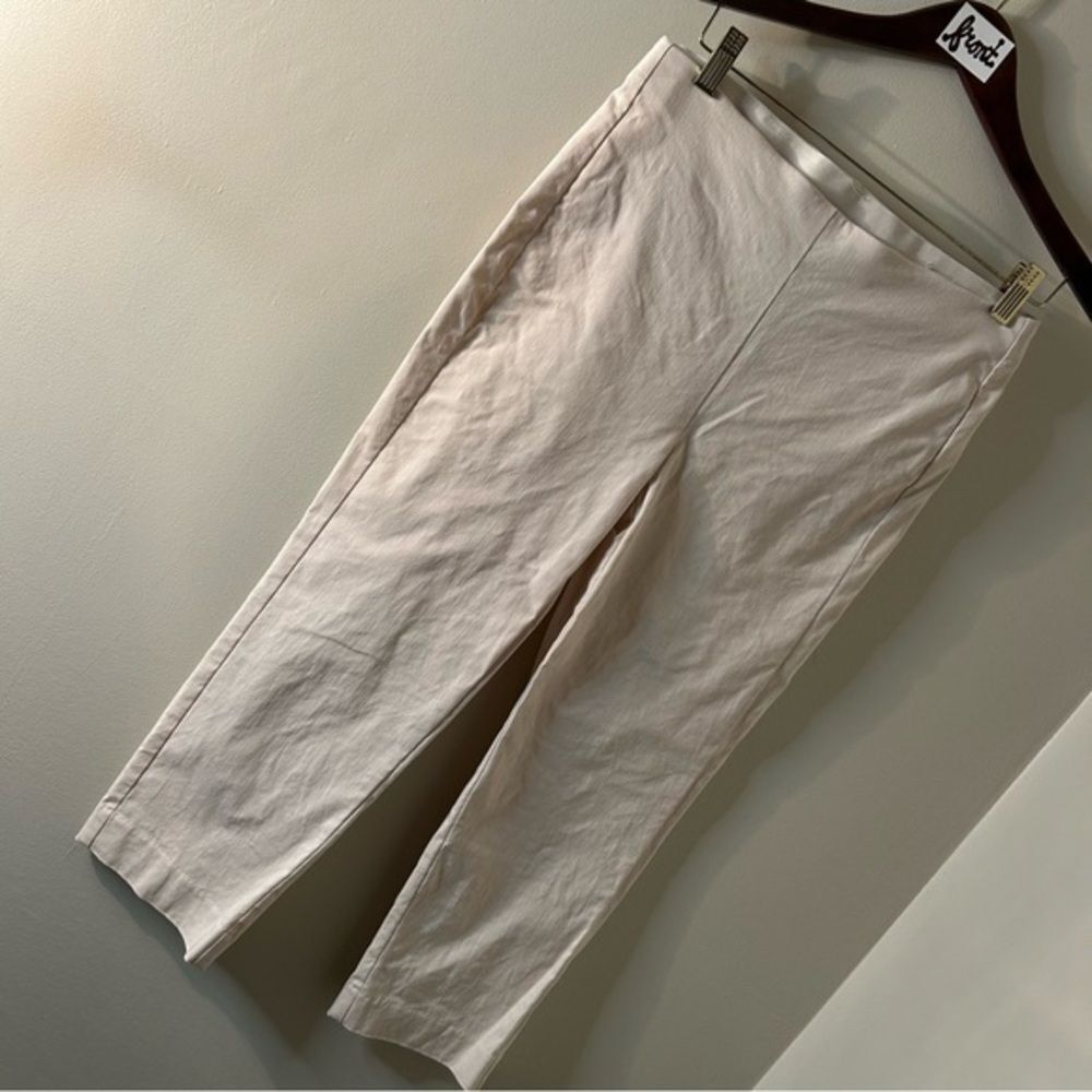 Chico’s Cream Tapered Leg Elastic Waist Ankle Dress Pants women's sz 4 preworn